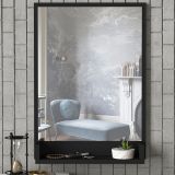 Specchio Nero Trasparente Mensola Inclusa Forma Rettangolare 45x75h cm, Tipologia a Parete - Ticineto