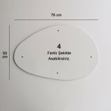Specchio Nix, Specchiera, Articolo d'arredo a muro, Decorazione con specchio, 76x2 h50 cm, Bianco