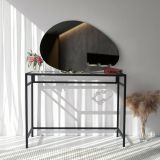 Specchio Nix, Specchiera, Articolo d'arredo a muro, Decorazione con specchio, 76x2 h50 cm, Bianco