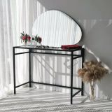 Specchio Nix, Specchiera, Articolo d'arredo a muro, Decorazione con specchio, 90x1 h60 cm, Bianco