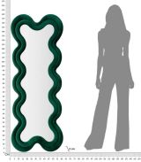Specchio Oiapoque, Specchiera, Articolo d'arredo a muro, Decorazione con specchio, 58x4 h160 cm, Verde