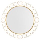 Specchio oro Trasparente Cornice con Cuori Forma Rotondo 80x80h cm, Tipologia a Parete - Fatatoza