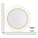 Specchio oro Trasparente Cornice con Cuori Forma Rotondo 80x80h cm, Tipologia a Parete - Fatatoza