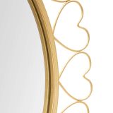 Specchio oro Trasparente Cornice con Cuori Forma Rotondo 80x80h cm, Tipologia a Parete - Fatatoza