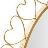 Specchio oro Trasparente Cornice con Cuori Forma Rotondo 80x80h cm, Tipologia a Parete - Fatatoza