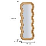 Specchio oro Trasparente Cornice Ondulata Effetto Velluto Forma Rettangolare 60x160h cm, Tipologia a Parete - Allen