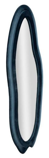 Specchio Pardo, Specchiera, Articolo d'arredo a muro, Decorazione con specchio, 40x4 h160 cm, Blu