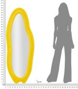 Specchio Pardo, Specchiera, Articolo d'arredo a muro, Decorazione con specchio, 40x4 h160 cm, Giallo
