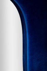 Specchio Parnaiba, Specchiera, Articolo d'arredo a muro, Decorazione con specchio, 40x4 h160 cm, Blu