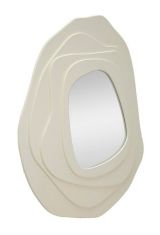 Specchio Piracicaba, Specchiera, Articolo d'arredo a muro, Decorazione con specchio, 90x4 h97 cm, Bianco