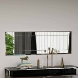 Specchio Pyxis, Specchiera, Articolo d'arredo a muro, Specchio con cornice, 40x2h120 cm, Bianco