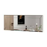 Specchio Pyxis, Specchiera, Articolo d'arredo a muro, Specchio con cornice, 40x2h120 cm, Bianco