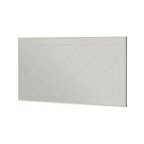 Specchio Qamar, Specchiera, Articolo d'arredo a muro, Specchio con cornice, 60x2h120 cm, Bianco