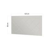 Specchio Qamar, Specchiera, Articolo d'arredo a muro, Specchio con cornice, 60x2h120 cm, Bianco