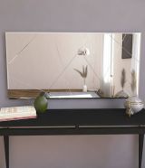 Specchio Rana, Specchiera, Articolo d'arredo a muro, Specchio con cornice, 120x2h60 cm, Bianco