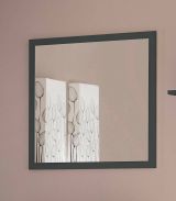 Specchio Rino, Specchio da bagno, 100% Made in Italy, cm 60x2h60, Antracite lucido