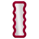Specchio Rosa Trasparente Cornice Ondulata Effetto Velluto Forma Rettangolare 60x160h cm, Tipologia a Parete - Allen