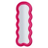 Specchio Rosa Trasparente Cornice Ondulata Effetto Velluto Forma Rettangolare 60x160h cm, Tipologia a Parete - Marylin