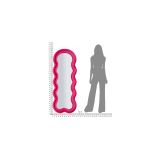 Specchio Rosa Trasparente Cornice Ondulata Effetto Velluto Forma Rettangolare 60x160h cm, Tipologia a Parete - Marylin