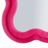 Specchio Rosa Trasparente Cornice Ondulata Effetto Velluto Forma Rettangolare 60x160h cm, Tipologia a Parete - Marylin