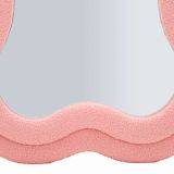 Specchio Rosa Trasparente Cornice Ondulata Tessuto Teddy Forma Rettangolare 60x160h cm, Tipologia a Parete - Marylin