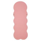 Specchio Rosa Trasparente Cornice Ondulata Tessuto Teddy Forma Rettangolare 60x160h cm, Tipologia a Parete - Marylin