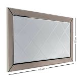 Specchio Tejat, Specchiera, Articolo d'arredo a muro, Decorazione con specchio, 130x2 h62 cm, Argento