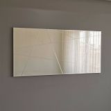 Specchio Thalatte, Specchiera, Articolo d'arredo a muro, Decorazione con specchio, 130x2 h62 cm, Argento