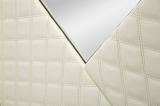 Specchio Tibagi, Specchiera, Articolo d'arredo a muro, Decorazione con specchio, 80x3 h80 cm, Bianco e Oro