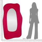 Specchio Tiete, Specchiera, Articolo d'arredo a muro, Decorazione con specchio, 90x4 h165 cm, Fucsia