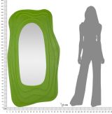 Specchio Tiete, Specchiera, Articolo d'arredo a muro, Decorazione con specchio, 90x4 h165 cm, Verde