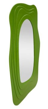 Specchio Tiete, Specchiera, Articolo d'arredo a muro, Decorazione con specchio, 90x4 h165 cm, Verde