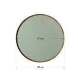 Specchio Titania, Specchiera, Articolo d'arredo a muro, Decorazione con specchio, 60x2 h60 cm, Noce