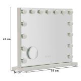 Specchio Trasparente Lampadine Incluse Forma Rettangolare 61x47h cm, Tipologia a Parete - Galiseri