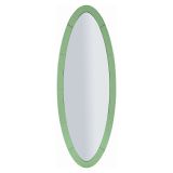 Specchio Verde Trasparente Forma Ovale Tipologia a Parete 55x150h cm, Colore Struttura Trasparente - Trakai