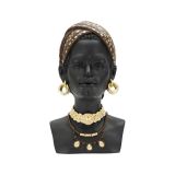 Statua Besano, Complemento d'arredo, Articolo decorativo, Accessorio d'arredo, Nero e Multicolore, 19x19 h30 cm