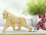 Statua Bieno, Complemento d'arredo, Articolo decorativo, Accessorio d'arredo, 30x12 h22 cm, Oro