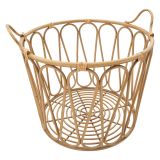 Svuotatasche Marrone Intrecciatura Effetto Rattan Materiale Struttura in Metallo - Suchit