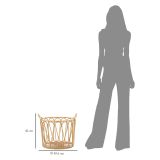 Svuotatasche Marrone Intrecciatura Effetto Rattan Materiale Struttura in Metallo - Suchit