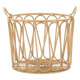 Svuotatasche Marrone Intrecciatura Effetto Rattan Materiale Struttura in Metallo - Suchit