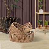 Svuotatasche Marrone set da 3 in Rattan - Famorite