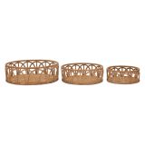 Svuotatasche Marrone set da 3 in Rattan - Famorite