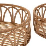 Svuotatasche Marrone set da 3 in Rattan - Famorite