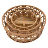Svuotatasche Marrone set da 3 in Rattan - Famorite