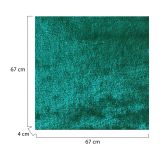 Tappeto Azzurro Turchese Altezza Pelo 35 mm 100% Poliestere Forma Quadrato 67x67 cm, Adatto a Riscaldamento a Pavimento - Latisa