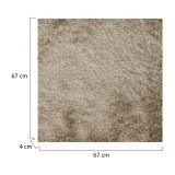 Tappeto Beige Altezza Pelo 35 mm 100% Poliestere Forma Quadrato 67x67 cm, Adatto a Riscaldamento a Pavimento - Latisa