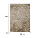 Tappeto Beige Altezza Pelo 35 mm 100% Poliestere Forma Rettangolare 230x160 cm, Adatto a Riscaldamento a Pavimento - Latipa