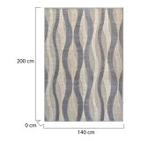 Tappeto Beige blu Punti 820000 m2 Pelo 100% Viscosa base Lana Forma Rettangolare 200x140 cm, Antiscivolo - Lasane