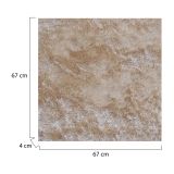 Tappeto Bianco Latte Altezza Pelo 35 mm 100% Poliestere Forma Quadrato 67x67 cm, Adatto a Riscaldamento a Pavimento - Latisa