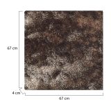 Tappeto Bronzo Altezza Pelo 35 mm 100% Poliestere Forma Quadrato 67x67 cm, Adatto a Riscaldamento a Pavimento - Latisa